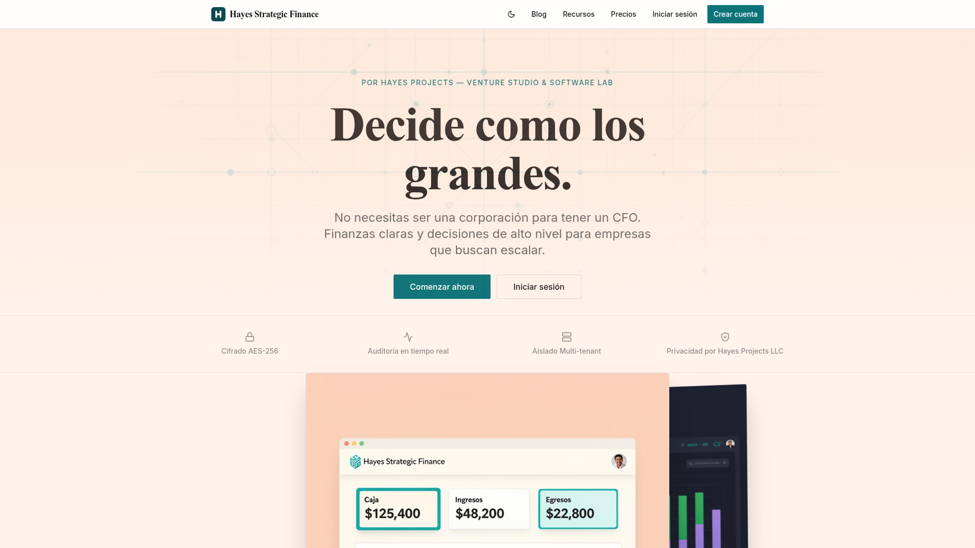 Hayes Strategic Finance — SaaS · Finance · LATAM — venture built by Hayes Projects